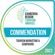 Canberra Region Tourism Awards commendation badge for tourism marketing & campaign